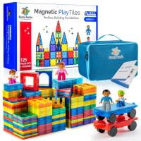 Magnetic Tiles 125 PCS +4 FIGURES, Magnetic Tiles for Kids, Toy for 3 4 5 6 | StandingTriple株式会社