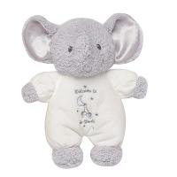 Little Me Plush Elephant Rattle with Welcome to The World Embroidery (White | StandingTriple株式会社