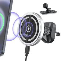 マグネット式ワイヤレス車載充電器 MagSafeカーチャージャーマウント対応 360°調整可能 自動アライメント エアベントマウント iPhone 1 | StandingTriple株式会社
