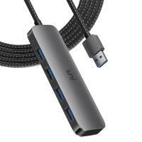 USB Hub 4ーPort, uni USB 3.0 Data Hub Adapter with 4FT Extended Cable,  Alum | StandingTriple株式会社