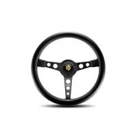 MOMO 内装パーツ・用品 プロトタイプ 35パイ レザー ブラックグリップ/ブラックスポーク モモ | パークアップバイクYahoo!店