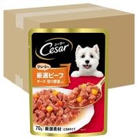 シーザー ドッグフード パウチ 厳選ビーフ入り チーズ・野菜入り 成犬用 70g×16 | スターワークス社