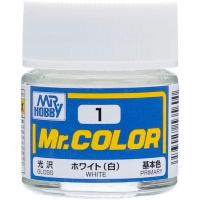 GSIクレオス 模型用塗料 Mr.ホビー Mr.カラー C1 ホワイト 白 光沢 10ml | エアガン ホビーのスターゲート