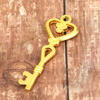 【ハンドメイド】チャーム その⑥ チャーム パーツ ハートキー 鍵 ハンドメイドパーツ KEY 10個 : 小谷野