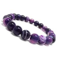 天然石 パワーストーン ブレスレット 水晶 バンデットアゲート 紫藍縞 ...