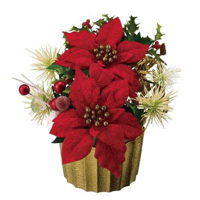 プリザーブドフラワー　造花　ポインセチア　松ぼっくり　赤　薔薇　緑　パール ポインセチア（花、ガーデニング）のおすすめ人気商品一覧 通販