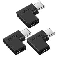 USB Type C 変換 L字 (3個) USB3.1 gen2 5A急速充電＋10Gbps高速データ転送 タイプc 変換アダプタ 90度 オス メス USB c コネクター Mac Book Pro/Ga | ストアハナ