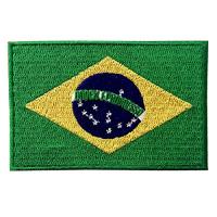 ブラジル 国旗 紋章 ブラジル人 アップリケ 刺繍入りアイロン貼り付け/縫い付けワッペン | ストアバンビ