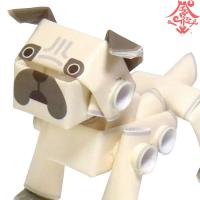 子供と一緒に作る 動く紙工作 パイプロイド アニマルズ パグ 日本製 ペーパークラフト いぬ イヌ 知育玩具 遊び ロボット キット おもちゃ プレゼント 送料無料 | こうのとり