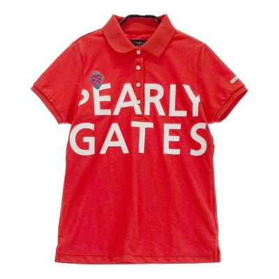 34 美品　PEARLYGATES GOLF 総柄　ポロシャツ PEARLY GATES パーリーゲイツ 半袖ポロシャツ ネイビー×白 30