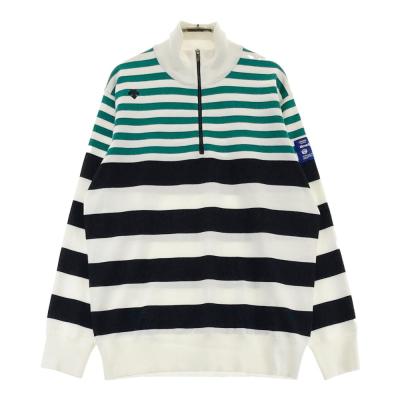 サイズ：O DESCENTE GOLF デサントゴルフ  ハーフジップ ニットセーター  ホワイト系 [240101461987] ゴルフウェア メンズ ストスト DESCENTE GOLF デサントゴルフ ハーフジップ ニットセーター