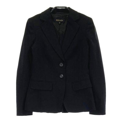 ESCADA 　エスカーダ　ボタンデザイン　ウール　ジャケット　ブラック Escada Black Wool Jacket with Beaded Collar sz 6