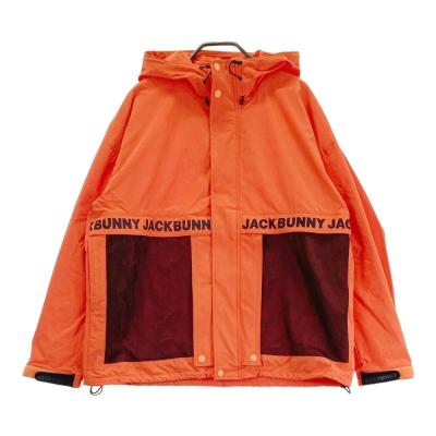 サイズ：2 JACK BUNNY ジャックバニー ; フード付 長袖ジップジャケット 総柄 オレンジ系 [240101425131] ゴルフウェア レディース ストスト JACK BUNNY ジャックバニー ; フード付 長袖ジップジャケット 総