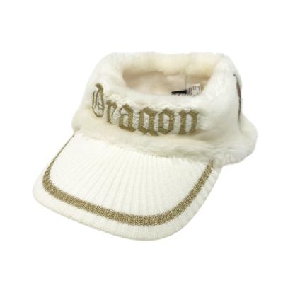 ダンスウィズドラゴン つば広サンバイザー 白×シルバー 一部メッシュ