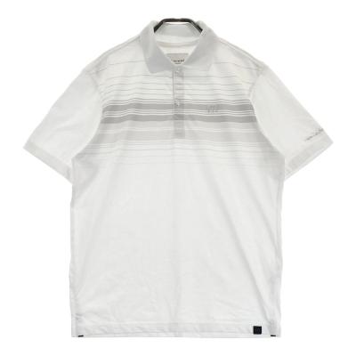 coco 中古 トラビスマシュー TRAVIS MATHEW  メンズ 半袖ポロシャツ M グレー系 総柄 超美品】トラヴィスマシュー 半袖ポロシャツ グレー×カーキ ヤシ