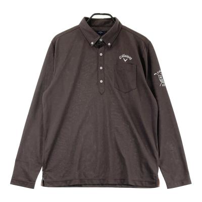 Callaway - coco 中古 キャロウェイ Callaway メンズ 長袖ポロシャツ LL 黒×グレー ブラック 起毛素材 総柄 Callaway - coco 中古 キャロウェイ Callaway メンズ 長袖