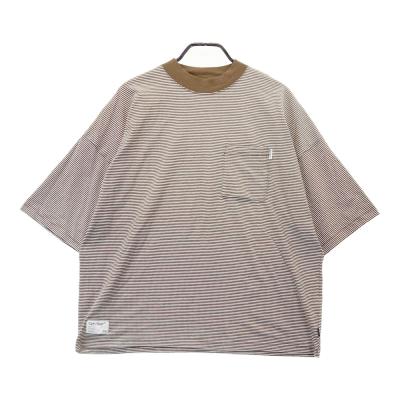 【美品】キャプテンズヘルム 長袖ハイネックシャツ ベージュ ネックロゴ  メンズ MEDIUM ゴルフウェア Cph/Golf 美品】キャプテンズヘルム 長袖ハイネックシャツ ベージュ