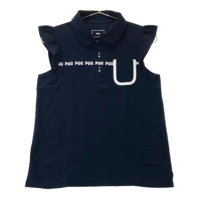 【新品未使用】PEARLY GATES ブラック ノースリーブシャツ PEARLY GATES ゴルフシャツ レディース（袖タイプ：ノースリーブ