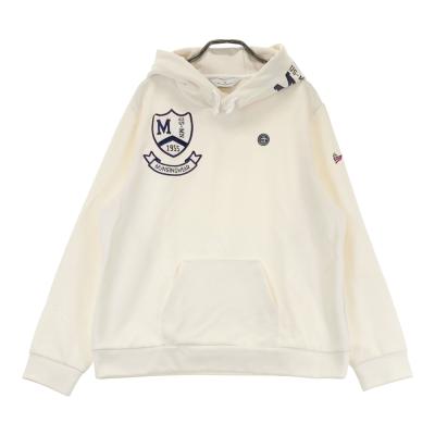 サイズ：M MUNSING WEAR マンシングウェア 2024年モデル プルオーバーパーカー  ホワイト系 [240101421438] ゴルフウェア レディース ストスト サイズ：M MUNSING WEAR マンシングウェア 2024年モデル プル