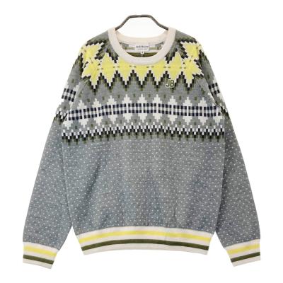 【新品タグ付】ジャックバニー　メンズ　Ｌ　クルーネックニット　ゴルフ　サイズ5 ジャックバニー JB 【防風】ジャガードロゴ裏地付きクルーネック