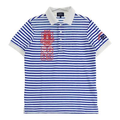 美品★パーリーゲイツ・マルチワッペン付 千鳥格子総柄 ポロシャツ(7) 055-3160502-1.jpg