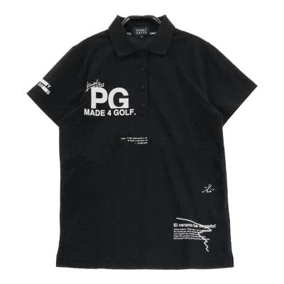 極美品 パーリーゲイツ シアサッカー ポロシャツ 黒ビッグロゴ ゴルフ 2022 Pe格子サッカー半袖ポロシャツ | PEARLY GATES（パーリーゲイツ
