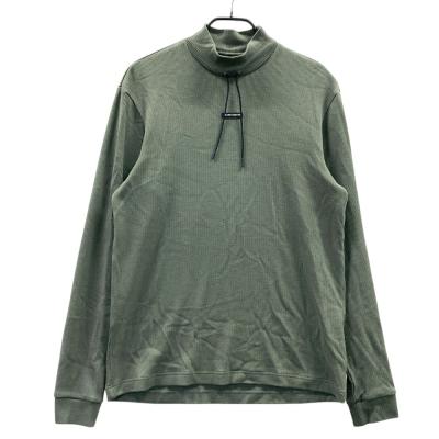 サイズ：5 PEARLY GATES パーリーゲイツ 2025年モデル ハイネック リブニット長袖Tシャツ  カーキ系 [240101637360] ゴルフウェア メンズ ストスト PEARLY GATES パーリーゲイツ 2025年モデル ハイネック リブニット長袖