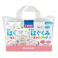 はぐくみ 粉ミルク エコらくパック ミルク 詰め替え用 森永乳業 2箱セット (800g×2箱) ベビーミルク 0ヵ月〜1歳頃まで 新生児 乳幼児 リフィル (D) | すくすくスマイル