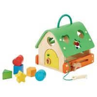 知育玩具 型はめボックス キッズ 木のおもちゃ あそびのおうち 型はめパズル ごっこ遊び 木のおもちゃ 森のあそび道具 プレゼント ギフト エド・インター (D) | すくすくスマイル