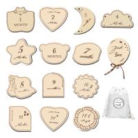 月齢フォト 14枚 木製 レターバナー マンスリーカード ニューボーンフォト 記念日フォト 成長記録 出産祝い 撮影用 寝相アート  新生児 赤ちゃん