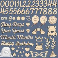 月齢フォト 木製 レターバナー 66枚 ベビーマンスリーカッド ニューボーンフォト 記念日フォト 成長記録 出産祝い 撮影用 寝相アート 天然木製