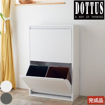 DOTTUS（ドッタス） リサイクルビン4 分別ゴミ箱 希少な光沢ベージュカラー DOTTUS/ドッタス ダストボックス2×2段（4分別ゴミ箱）幅60cm奥行25cm高