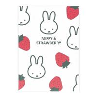 ミッフィー＆ストロベリー ポストカード 白 BS24-33 スクエア square キャラクタグッズ 大人 かわいい 文具 miffy and strawberry | サンフェロー