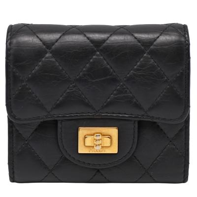 三つ折り財布 ゴールド（CHANEL）（バッグ、小物素材：本革、レザー