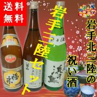 【お歳暮】【誕生日、お祝い】岩手三陸日本酒３本セット1800ml×3本☆花見のお酒に！【東日本復興支援に日本酒を!!】 