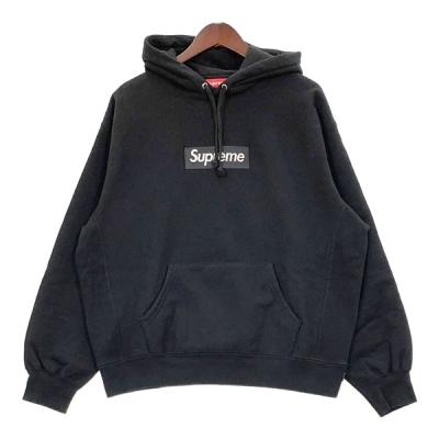 Supreme フード付きパーカー グレー/ブラック Supreme (シュプリーム) フードロゴ サーマル付き ジップ