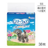 ユニ・チャーム マナーウェア 女の子用 SSサイズ ピンクリボン・青リボン 犬用おむつ 38枚(犬・ドッグ) | スイートペットYahoo!店