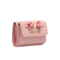 Miumiu ミュウミュウ リボン付き レザー 三つ折り ミニ財布 ピンク グレー 5mh0 2b61 Miu0001 Symm Symm Yahoo 店 通販 Yahoo ショッピング