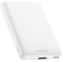 エレコム 薄型 コンパクト モバイルバッテリー 5000mAh 12W ホワイト DE-C37-5000WH 入力(Type-C×1) 出力(Type-C×1 USB-A×1) スマホ 充電 充電器 | ダイユーエイト収納ナビ.com