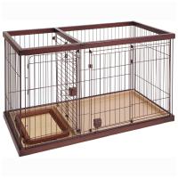 ペティオ (Petio) トイレのしつけが出来る ドッグルームサークル ブラウン レギュラー　トイレ付 超小型犬-小型犬向き | ダイユーエイト収納ナビ.com