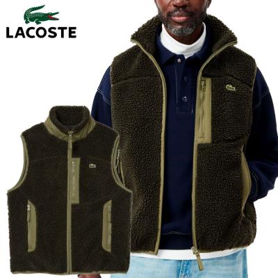 美品！！ラコステ　シェルパフリースベスト スタンドカラー パイピング シェルパフリースベスト | LACOSTE