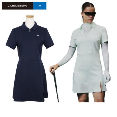 J.LINDEBERG - 新品　ジェイリンドバーグ　ワンピース　ハーフジップ　ゴルフ　レディース　Sサイズ ジェイリンドバーグ（ゴルフ ワンピース）｜レディースウエア
