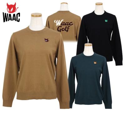 サイズ：2 WAAC ワック 072234720 ニット セーター  ブラウン系 [240101419477] ゴルフウェア レディース ストスト サイズ：2 WAAC ワック 072234720 ニット セーター ブラウン系