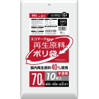 再生エコマーク袋半 透明 70L 2400枚 多量割引セット GE73 ハウスホールドジャパン | Tパケ