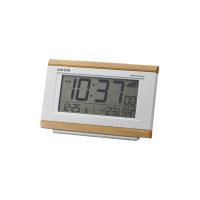 RHYTHM リズム時計 クロック 木目風デジタル時計 電波めざまし時計 電子音アラーム 温湿度表示付 カレンダー付 8RZ161SR07 | 時計のタイム