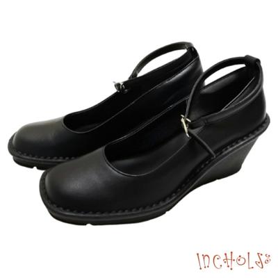 インコルジェ 2046 ブラック 2WAYウェッジヒールパンプス 送料無料