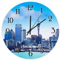 Sailing City Auckland Wooden Wall Clock Cities in New Zealand Clock Travel | タクトショップ