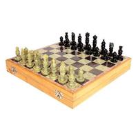 StonKraft（ストンクラフト）30.5ｘ30.5cm / 12ｘ12インチ 石 木製 チェス盤セット＋ハンドメイド石製チェスピース 駒 Wood | タクトショップ