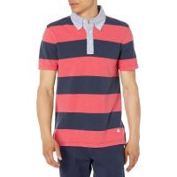 Brooks Brothers Men's Short Sleeve Stripe Rugby Shirt, Red/Navy | タクトショップ