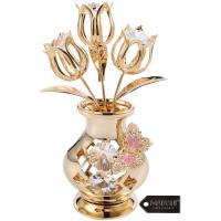 Matashi 24K Gold Plated Crystal Studded Flower Bouquet in Vase with Decorat | タクトショップ